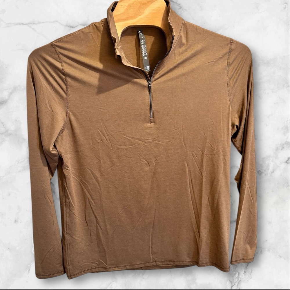 Vuori Ease Performance 1/2 Zip 2.0‎ Men's Size XL New With Tags Pecan Heather